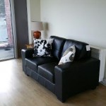 Sofa Kilmainham, Clean Lines, Sleek Black Leather to tie in with Sideboard and Dining Table